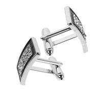 FRCOLOR 1 Paire De Boutons De Manchette En Diamant Dégoulinant D'Huile Pince À Cravate DIY Corbatas Para Hombres Elegantes Cufflinksor Hommes Boutons De Manchette Pour Hommes Blanc