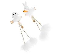 FRCOLOR 1 Paire Épingle à Cheveux Hanfu Canard Pince Petites Pinces à Cheveux Bouclé Accessoire Facturé Pince à Cheveux Pompon Brosse Démêlante Poignées Rétro Para Cochon Peluche