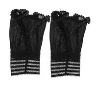 FRCOLOR 1 Paire Fausses Manches En Dentelle Décoration Accessoires De Mariée Poignets Lolita Broyeurs Hommes Volants Aux Poignets Poignet Aux Poignets Fashion Femmes Chiffon Black