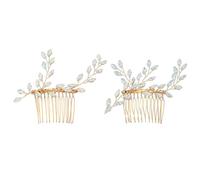 FRCOLOR 1 Paire Peigne à cheveux gelée accessoires de scène feuille de vigne pince à cheveux de mariée bijoux de mariée coiffure femme chic coiffure de mariage de dame alliage Silver