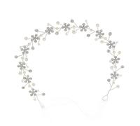 FRCOLOR 1 Pc Bandeau Cheveux Strass Fleur De Prunier Bandes De Cheveux Pour Les Cheveux Des Femmes Couvre-chef Élégant Accessoires Pour Cheveux Roman Coiffe Cheveux Doux Silver Perles Abs