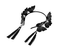 FRCOLOR 1 Pc Bandeau Coiffure Bandeau Spa Casque Cerceau De Gothique x D'halloween Accessoires De Costume De Nonne Femme Black Résine