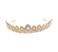 FRCOLOR 1 Pc Bandeau De Couronne De Strass Casque De Fleur Décor De Mariage D'époque Strass De Mariée Couvre-chef Princesse Cosplay Guirlande De Cheveux Rose Pailletée Alliage Golden