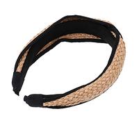 FRCOLOR 1 Pc Bandeau Tissé En Paille Bandeau à La Mode Bandeau Noir Avec Noeud Bandes à Cheveux Petites Bandes De Cheveux Bandeau Noué Bandeaux Coiffure Bandeau De Paille Frange En Tissu