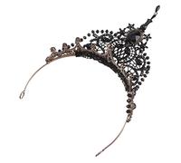 FRCOLOR 1 Pc couronne baroque wedding decorations fantaisie diadème de princesse crown diadème baroque feist décoration mariage couvre-chef de mariage Couronne de mariage strass Black
