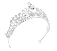 FRCOLOR 1 Pc couronne de cygne en strass accessoires de mariée décor d'époque couronne princesse couronne de princesse couronne de mariage coiffe de diadème de modélisation de cygne Silver
