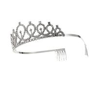 FRCOLOR 1 Pc Couronne De Diadème De Mariée Bandeau Bébé Coiffes Groupe Tiare Invité Bandeau D'anniversaire Pour Femme Ornement De Cheveux Corsage Quinceanera Diadème D'argent Strass Silver