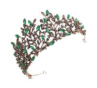 FRCOLOR 1 Pc Couronne De Strass Feuille Diadèmes De Bandeau De Mariage Accessoire De Cheveux De Mariée Diadème Feuille Rétro Diadème Vert Strass Diadème De Mariée Grand Goth Cristal