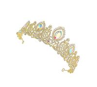 FRCOLOR 1 Pc Couronne En Strass Cristal Décorations D'anniversaire Roses Bandeaux Embellis Pour Femmes Bandeau De Mode Faire La Fête Robe De Mariée Peignoir En Satin Tiare Alliage De Zinc