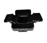 FRCOLOR 1 Pc Mallette cosmétique en Alliage d'aluminium Se maquiller Titulaire Trousse Cosmetic Organizer Makeup kit Mallette à Outils de Maquillage Organisateur de Maquillage Black