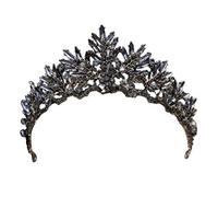 Frcolor 1 pc Vintage Baroque Couronne Alliage Coiffure Tiare De Mariée Hairband Accessoire De Cheveux De Mariage Bandeau (Noir)