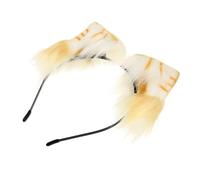 FRCOLOR 1 Pièce Beau Décor De Cheveux Cosplay Faux Velu Bandeau En Forme D'oreille De Chat Halloween Duveteux Coiffe Créative Coiffe De Fête Décor De Cheveux De Performance Orange En Tissu