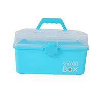 FRCOLOR 1 Pièce Boîte à médecine Portable Coffre à Pharmacie Trousse à Pharmacie Mallette de médecine pour Enfants Plastique Bleu