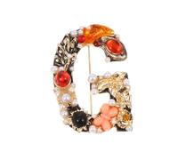 FRCOLOR 1 Pièce broche lettre pour broche de fête Charme revers à revers broche alphabet goupille broche en alliage broche en forme de lettres Alliage de zinc