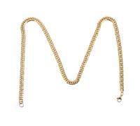 FRCOLOR 1 Pièce Chaîne Créative Accessoires Hip-hop Femmes Tour De Cou Chaîne Attrayante Collier à Double Boucle Décor De Cou Actuel Chaîne De Mode Collier Exagéré Acier Au Titane Doré