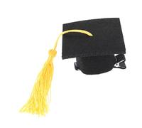 FRCOLOR 1 Pièce Clip De Doctorat Mini-doctorat Capitre Et Robe De Remise Des Diplômes Agrafe Arc De Cheveux De Graduation Casquette De Graduation Adulte Casquette Des Maîtres Yellow