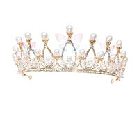 FRCOLOR 1 Pièce Couronne perlée accessoires princesse hair charms Diadème de mariée hair topper Diadème de princesse couronne de mariée exquise Coiffure de robe de mariée alliage
