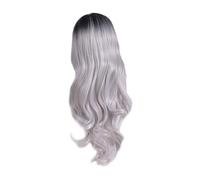 FRCOLOR 1 Pièce Dégradé De Cheveux Longs Bouclés Pour Femmes Briller Produit Tresser Gel De Soigné Dentelle Crème Teinté Synthétique Hydraulique Gris Instantané Pré
