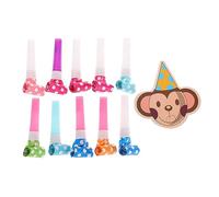 FRCOLOR 10 ensembles Souffleurs de Fête Amusants pour Anniversaire Sifflets Colorés sans Danger Jouets Bruiteurs pour Animation et Fournitures Fête Garçon Fille Modèle Singe