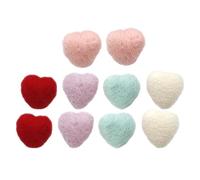 FRCOLOR 10 Pièces Amour Ressenti Filet Élastiques à Cheveux Clairs Pinces à Cheveux à Pression Enfants Pince à Cheveux Groupe Matériel De Charmes Accessoires Style Agrafe Textile