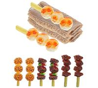 FRCOLOR 10 pièces Barbecue Garçon Fille Brochettes Simulées Jeu Cuisine Pretend Play pour Garçons et Filles Décoration et Accessoire Imitation Grillade Intérieur et Extérieur