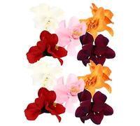 FRCOLOR 10 Pièces Barrette Double Orchidée Casque Décorations Mini Pinces à Cheveux Pour Femmes Bouquet De Bricolage Robe Fleurs Mariage De Mariée Floral Coiffes Tissu Polyester