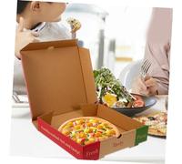 FRCOLOR 10 pièces Boîte Carton Pizza Boîte Kraft Brune pour Transport et Stockage Alimentaire Sûr Facile à Assembler pour Pizzas et Snacks