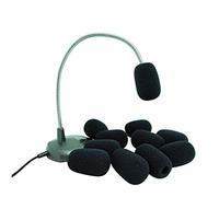 FRCOLOR 10 pièces Bonnette Mousse Microphone Petit Pare Brise Vent pour Lavalier Noir Protection Vent et Compatible Studio Enregistrement et Casque Gaming