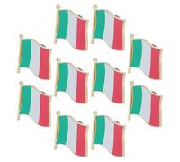 FRCOLOR 10 Pièces Broche Épingle Drapeau Italie en Alliage Métal, Accessoire Polyvalent pour Paquet et Écharpes, Fixation Facile et Sécurisée, Souvenir de Voyage International