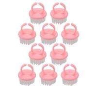 FRCOLOR 10 Pièces Brosse de Nettoyage pour Ongles D'anneau Rose, Compacte et Douce, Poils en Pp et Corps en Polystyrène, Nettoyage Détaillé des Ongles de Mains et Pieds