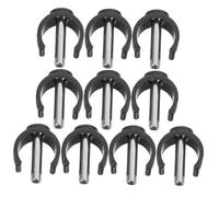 FRCOLOR 10 Pièces C-shape Crutch Clamp Buckles Plastic And Steel Walker Clips With Secure Pin Lock Walking Stick Holders For Elderly And Disabled Easy Installation Stable Support