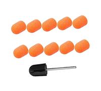 FRCOLOR 10 Pièces Capuchon de sable de broyeur fichier de ongles électrique clou outil limes à ongles électriques colle capuchon de ponçage capuchon de sable d'art d'ongle Plastique Orange