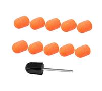 FRCOLOR 10 Pièces Capuchon De Sable De Broyeur Outil Pour Ongles Incarnés Bloc Forets à Ongles Capuchon De Ponçage Des Ongles Sèche-ongles Clous De Colle Poignée Trousse Orange Plastique
