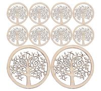 FRCOLOR 10 Pièces de Tranches de Bois Rondes Creuses 4 Cm Ornements en Bois Brut pour Bricolage DIY Accessoires Artisanaux Arbre de Vie Décoration Maison Matériaux de Travail