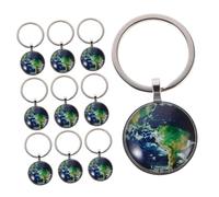 FRCOLOR 10 Pièces Earth Planet Keychain Half Round Solar System Globe Pendant Versatile Car Bag Charm For Women Men Gift