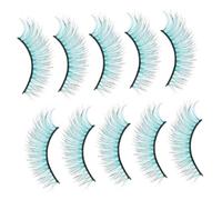 FRCOLOR 10 Pièces Faux Cils Colorés Yeux Cils Faux 3d Colorés D'halloween Bandes De De Couleur De Fierté Verts En Vrac Extension De Imitation Green