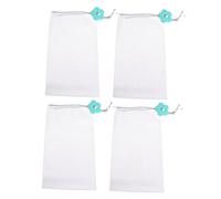 FRCOLOR 10 Pièces Filet Moussant Pour De Caresse Récipient Filets Moussants Nettoyants Visage De Luxe Exfoliant Pochette De En Filet Exfoliant Pp Blanche