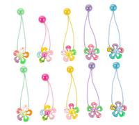 FRCOLOR 10 Pièces Hair Ropes For Flower Hair Ties With Beads Elastic Ponytail Holders For Children S Birthday And Daily Use