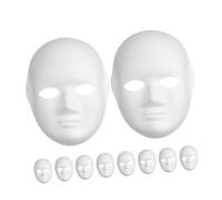 FRCOLOR 10 pièces Lot de Masques Blancs à Colorier pour Femmes Papier Mâché à Peindre Masques Carnaval Décoratifs pour Fêtes à Thème Bricolage Créatif et Projets Artistiques