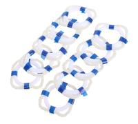 FRCOLOR 10 Pièces Lot de Mini Bouées de Décoratives Bleu Méditerranéen Anneaux de Natation Miniatures pour Décoration Maison de Poupée et Jardin Féérique