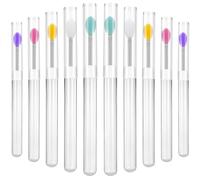 FRCOLOR 10 pièces Lot de Pinceaux Lèvres Silicone avec Couvercles Transparants Applicateurs Réutilisables pour Lèvres Gloss et Fard à Paupières Outils Maquillage Femme Multifonctions