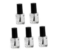 FRCOLOR 10 pièces Lot Flacons Vides Vernis Ongles avec Pinceau Intégré Flacons Verre Carrés Transparents Anti-fuites pour DIY Manucure