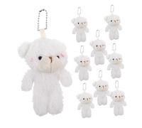 FRCOLOR 10 Pièces Mini Bear Plush Keychains Set Soft Jointed Small Stuffed Animals Bulk for Shower Party Favors and Backpack Accessories