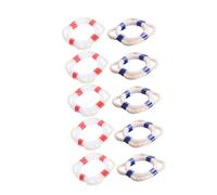FRCOLOR 10 Pièces Mini Bouées de Natation Miniatures Plastique Ornements Maison et Accessoires Poupée Décorations Miniatures de Plage pour Bébés et