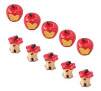 FRCOLOR 10 pièces Mini Resin Apples DIY Craft Accessories Set Miniature Apple Decorations for Phone Cases Photo Frames Home Miniature Model Building