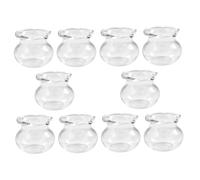 FRCOLOR 10 Pièces Miniature Glass Fish Tanks for Mini House Decorations Lifelike Mini Fish Bowls for DIY Miniature Accessories Transparent Micro Aquarium Ornaments