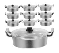 FRCOLOR 10 pièces Miniature Hot Pot Set for Dollhouse Kitchen Accessories Child Mini Cookers Plastic Safe Detailed Design Pretend Play Toy for Creative