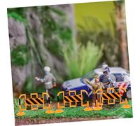 FRCOLOR 10 pièces Miniatures Panneaux de Signalisation et Barricades Routières Jouets Éducatifs pour Garçon Fille Modèles de Clôtures de Circulation Robustes pour Jeux de Rôle et