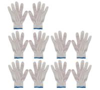 FRCOLOR 10 Pièces Moufles de Protection du Travail en Coton, Blancs | Fil de Coton Respirant, Adhérence Antidérapante, Usage Atelier, Manutention et Emballage