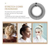 FRCOLOR 10 pièces Peigne Cheveux Circulaire Extensible Plastique Noir Lot de Bandeau Élastique pour Différents Types de Cheveux Maintien Sport Maquillage